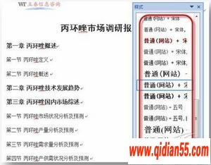 点击图片可在新窗口打开 Word 2007格式、分级标题、表格设置